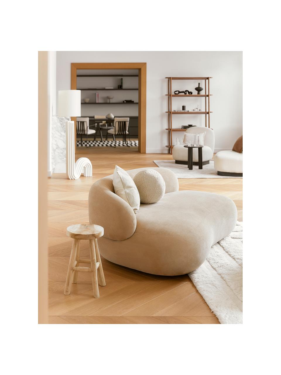 Divano 2 posti Alba, Rivestimento: 97% poliestere, 3% nylon , Struttura: legno di abete massiccio,, Piedini: plastica Questo prodotto , Tessuto beige, Larg. 185 x Prof. 114 cm, schienale a sinistra