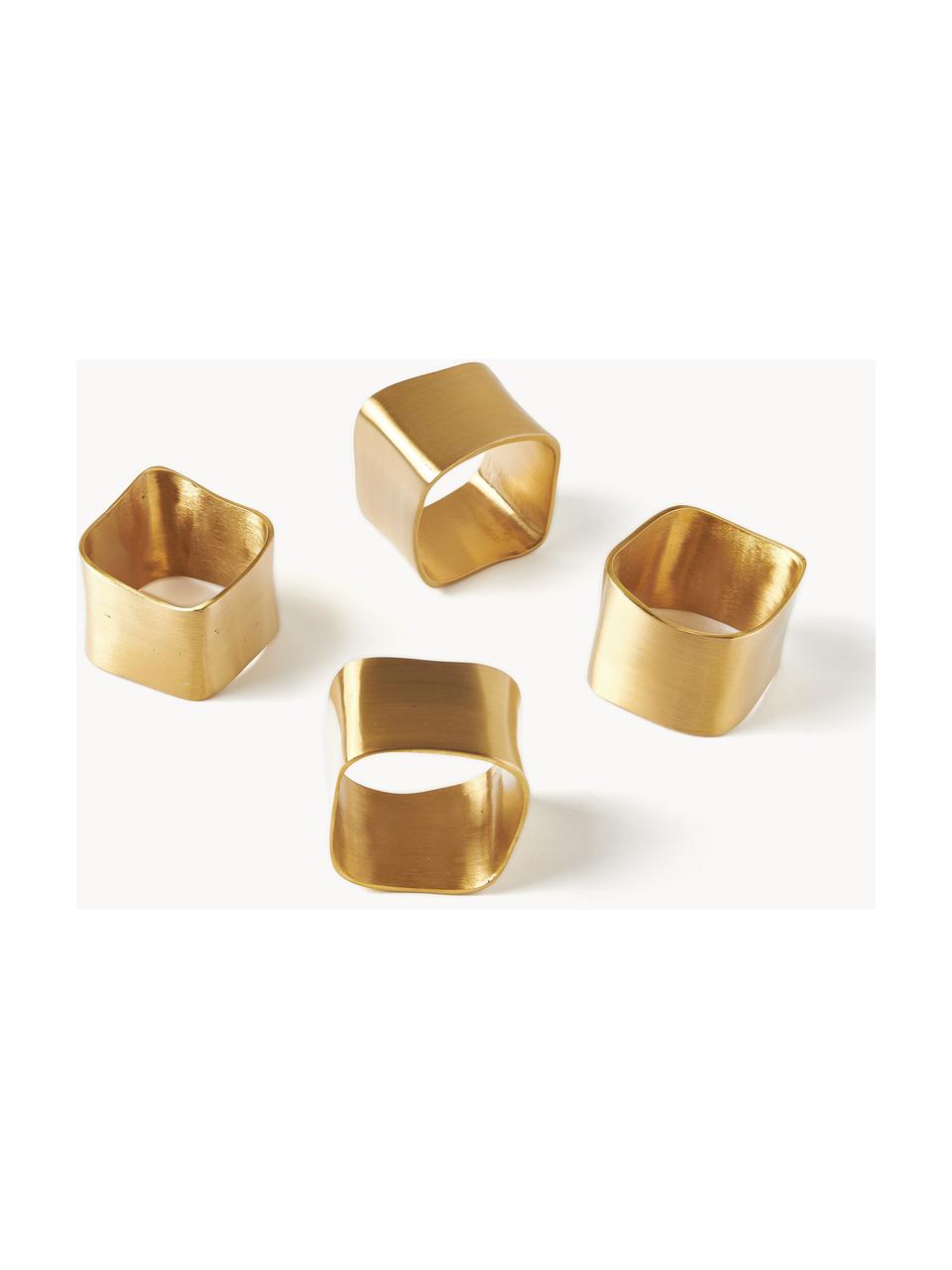 Set di 4 portatovaglioli Cuff, Metallo rivestito, Dorato, Larg. 5 x Alt. 4 cm