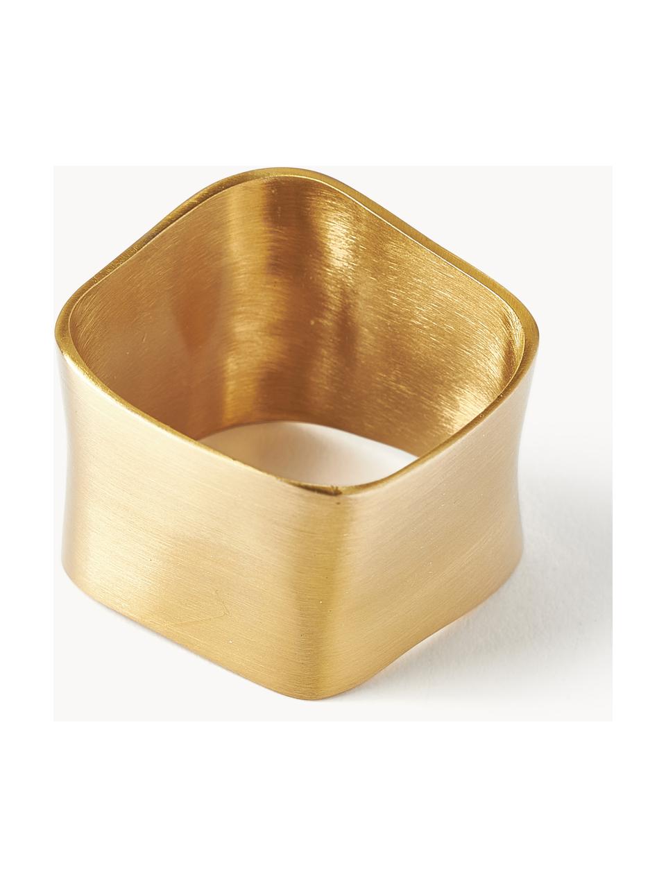 Serviettenringe Cuff, 4 Stück, Metall, beschichtet, Goldfarben, B 5 x H 4 cm