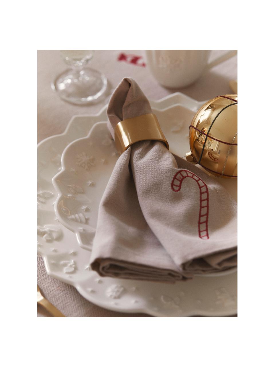Ronds de serviette de table Cuff, 4 pièces, Métal, enduit, Doré, larg. 5 x haut. 4 cm