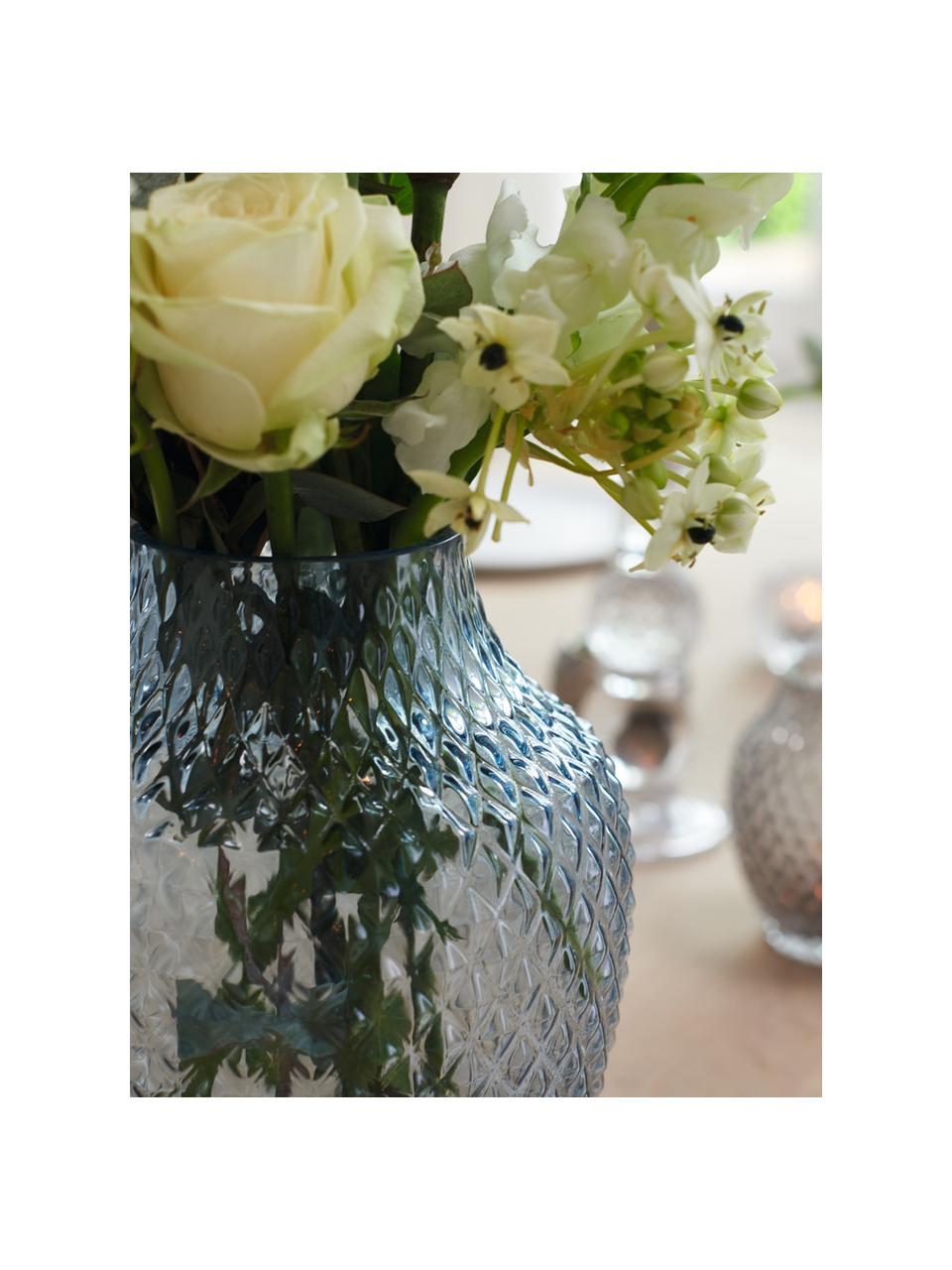 Ručně vyrobená skleněná váza Poesia, Sklo, Modrá, Ø 19 cm, V 23 cm