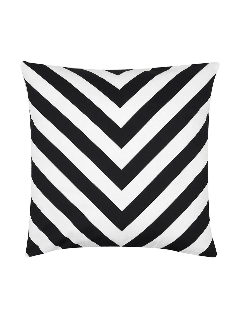 Housse de coussin 40x40 zigzag Lena, Noir, crème