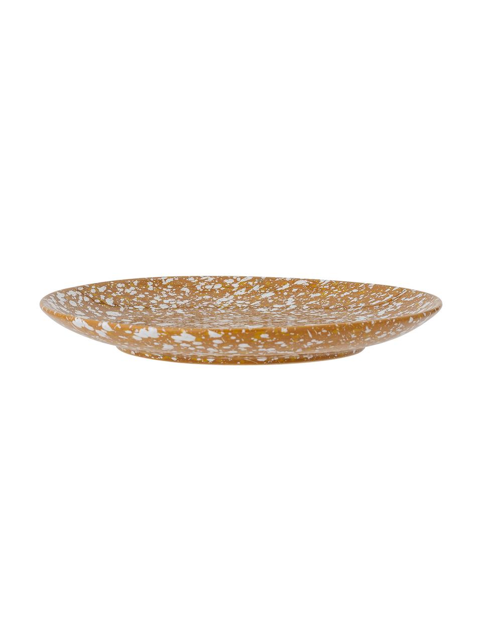 Assiette plate émail moucheté Carmel, 2 pièces, Grès cérame, Brun, beige, Ø 26 cm