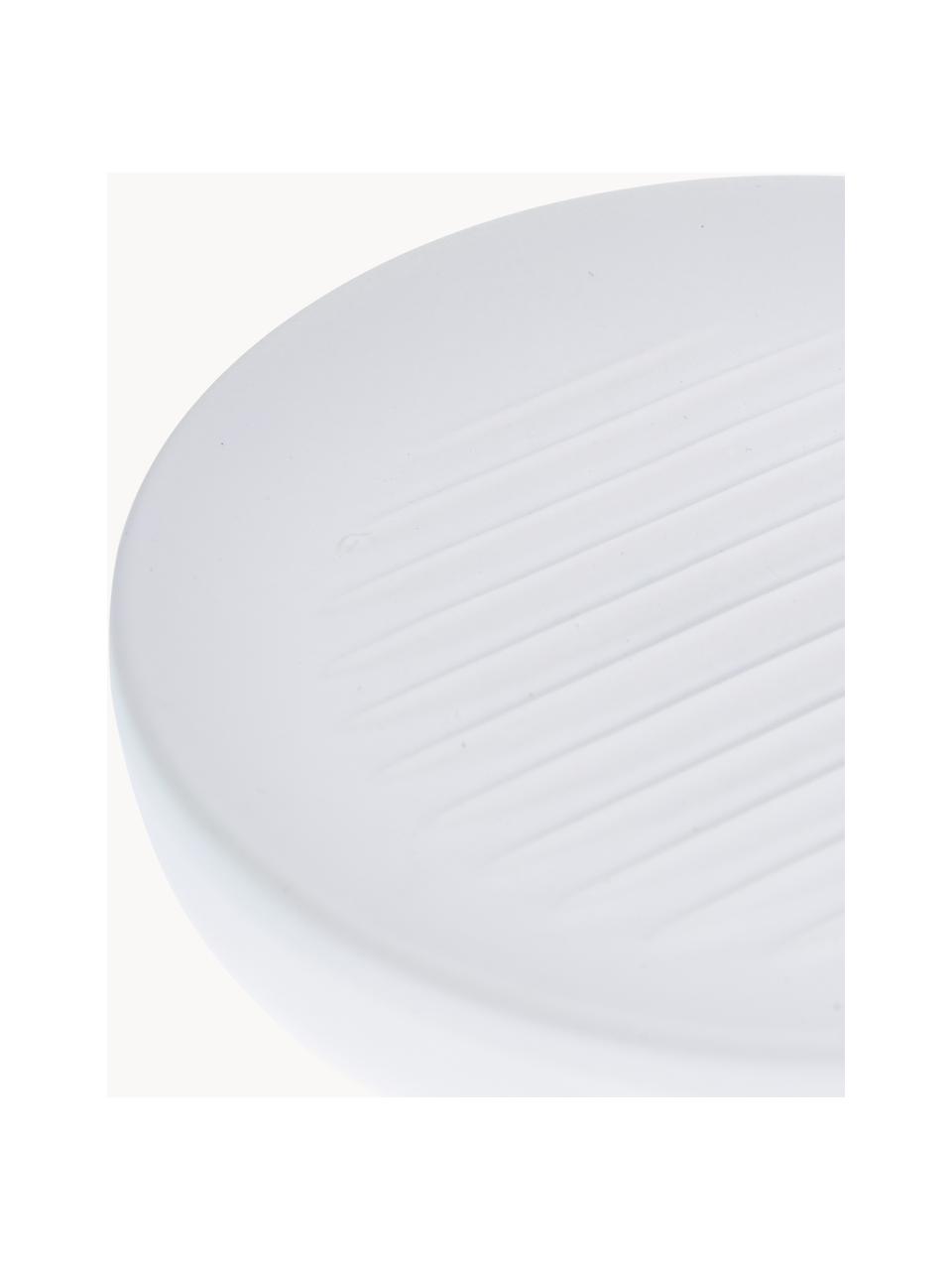 Porte-savon à surface veloutée Ume, Grès cérame recouvert d'une surface Soft-touch (plastique), Blanc, Ø 12 x haut. 3 cm