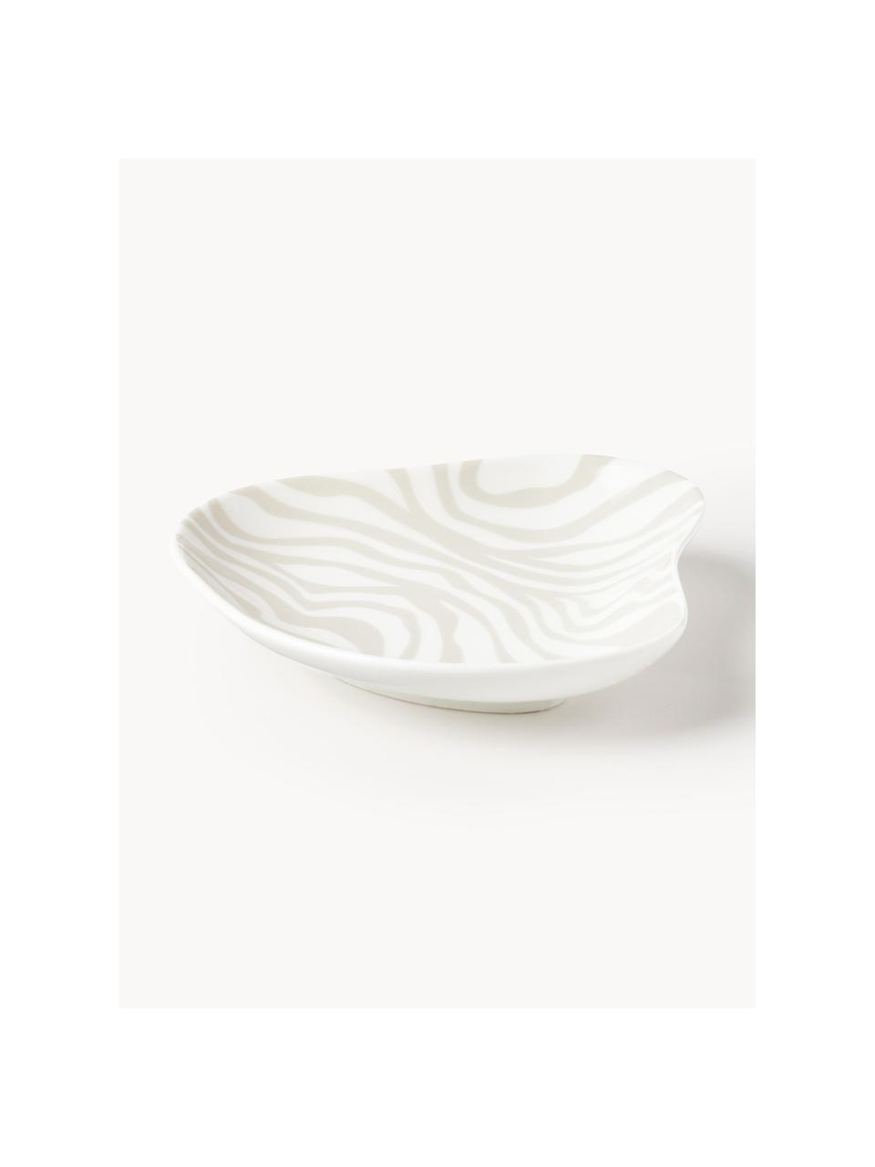 Plateaux décoratifs en porcelaine Zuri, 2 élém., Porcelaine, Brun foncé, blanc cassé, blanc, Lot de différentes tailles