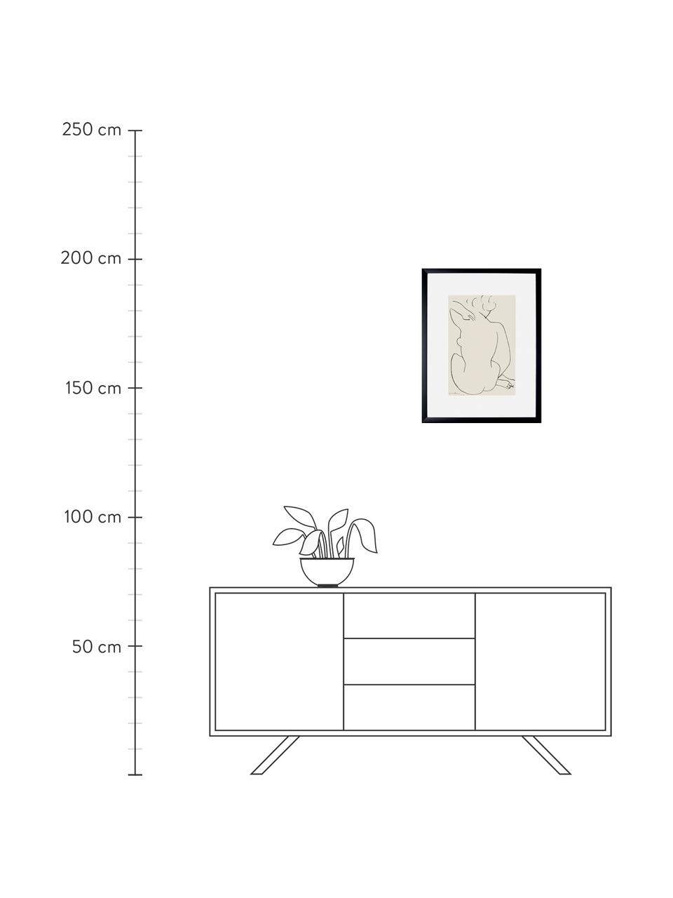 Impresión digital enmarcada Matisse: Nu Accroupi, Parte trasera: fibra de densidad media, Multicolor, An 43 x Al 60 cm