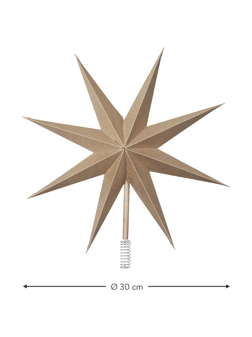 Estrella Árbol de Navidad Top, Papel, Beige, Ø 30 cm