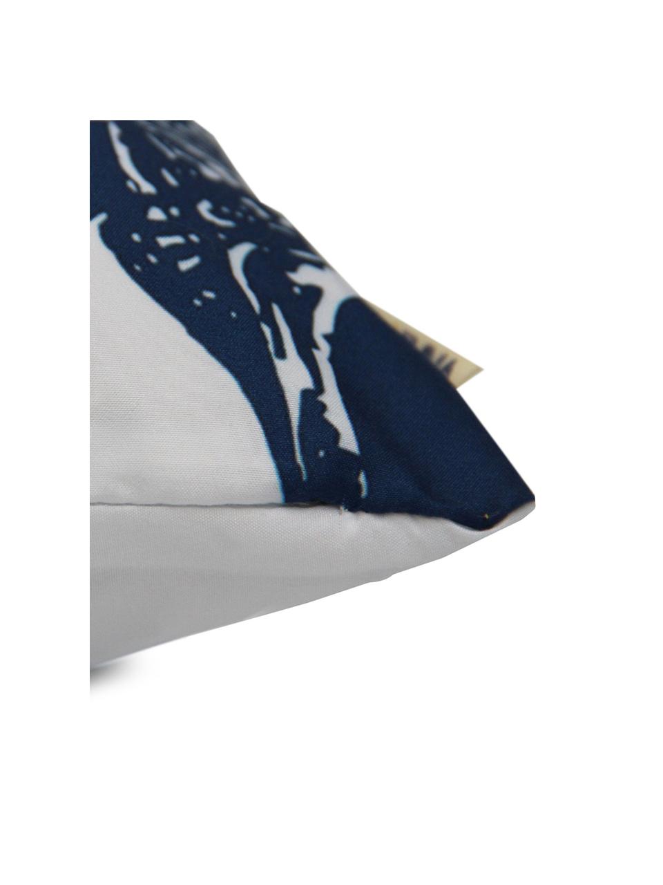 Poszewka na poduszkę Aga, Poliester, Biały, niebieski, S 40 x D 40 cm