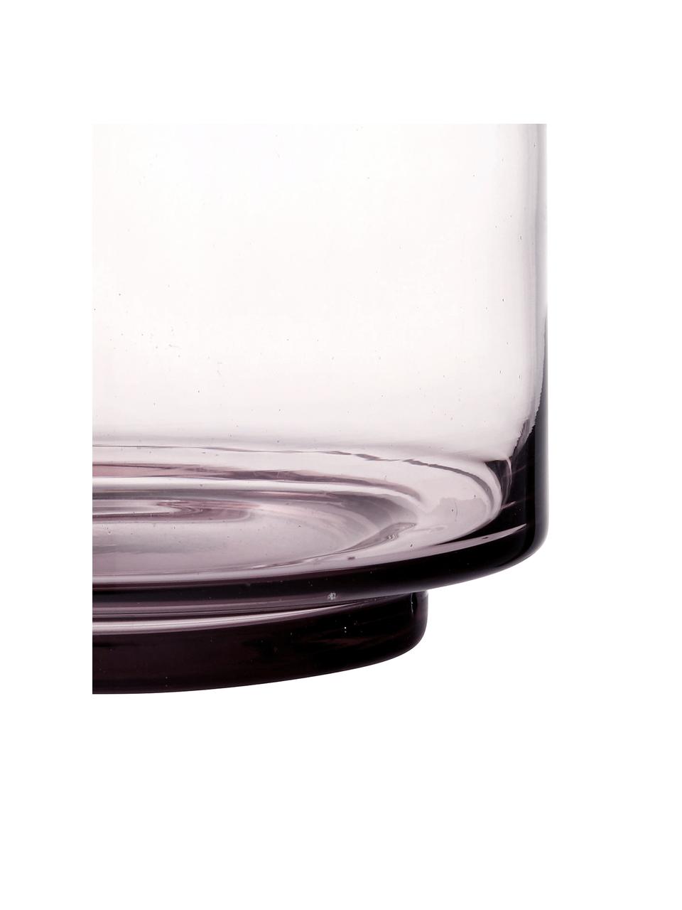 Jarrón de vidrio soplado Hedria, pequeño, Vidrio, Rosa, transparente, Ø 18 x Al 16 cm