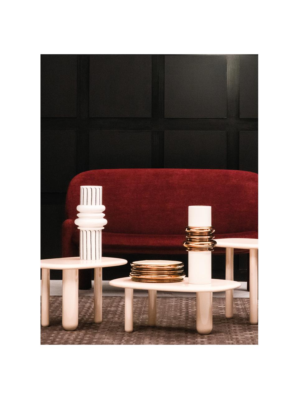 Oválný konferenční stolek Tottori, Lakovaná dřevovláknitá deska střední hustoty (MDF), Dřevo, lakováné světle béžovou, Š 78 cm, H 54 cm