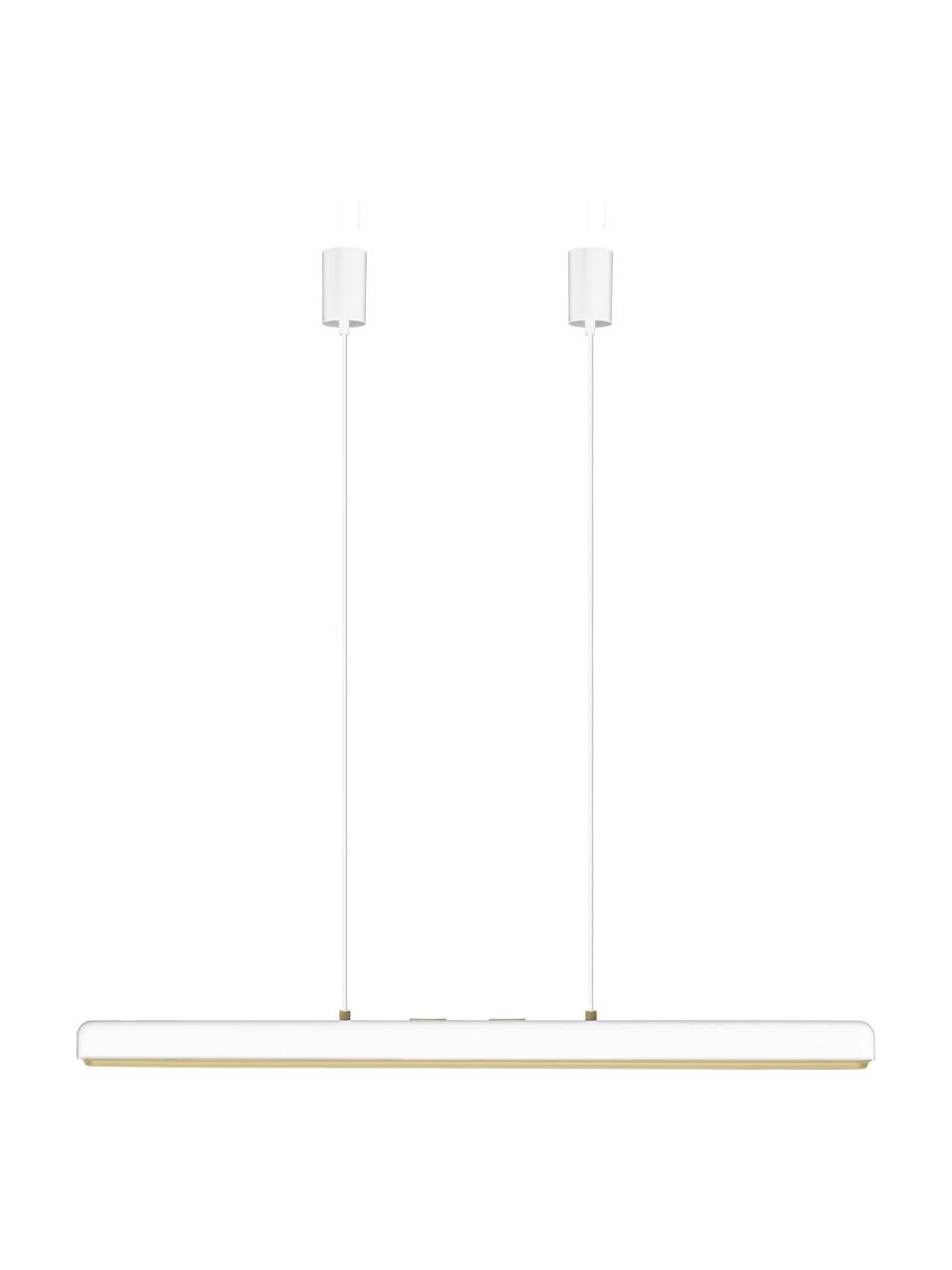 Dimmbare LED-Pendelleuchte Hazel, Lampenschirm: Metall, beschichtet, Weiß, B 100 x H 7 cm