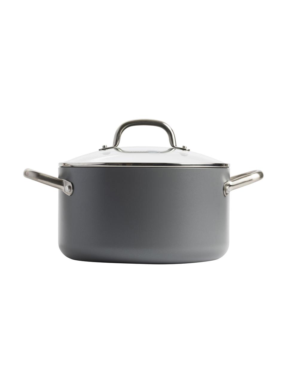 Batería de cocina antiadherente Mayflower Pro, 10 uds., Gris claro, madera de fresno, Set de diferentes tamaños