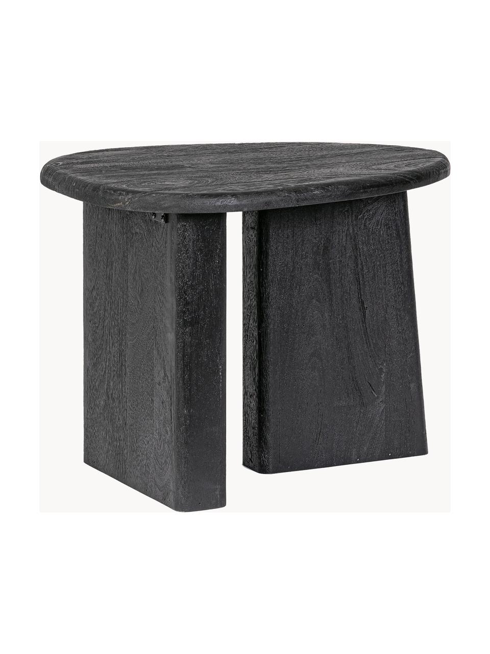 Ovaler Mangoholz-Couchtisch Zacatecas, Mangoholz, Mangoholz, schwarz lackiert, B 60 x T 45 cm