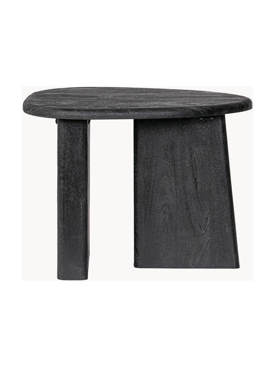 Ovale mangohouten salontafel Zacatecas, Mangohout, Mangohout, zwart gelakt, B 60 x D 45 cm