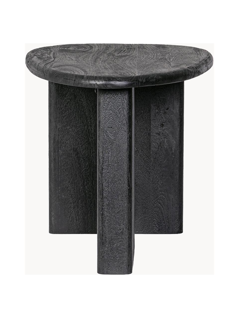 Oválný konferenční stolek z mangového dřeva Zacatecas, Mangové dřevo, Mangové dřevo, lakované černou barvou, Š 60 cm, H 45 cm