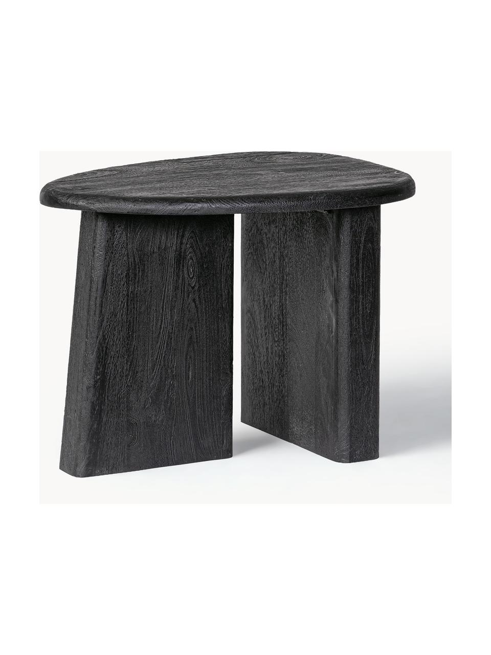 Ovaler Mangoholz-Couchtisch Zacatecas, Mangoholz, Mangoholz, schwarz lackiert, B 60 x T 45 cm