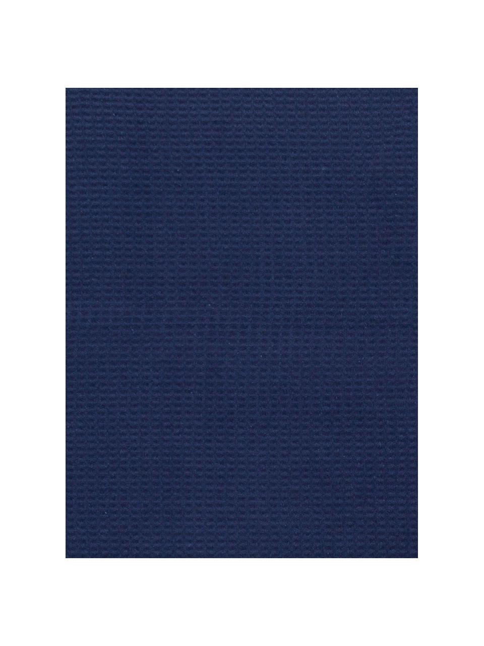 Manta con estructura gofre Sara, 50% algodón, 50% acrílico, Azul oscuro, An 140 x L 180 cm