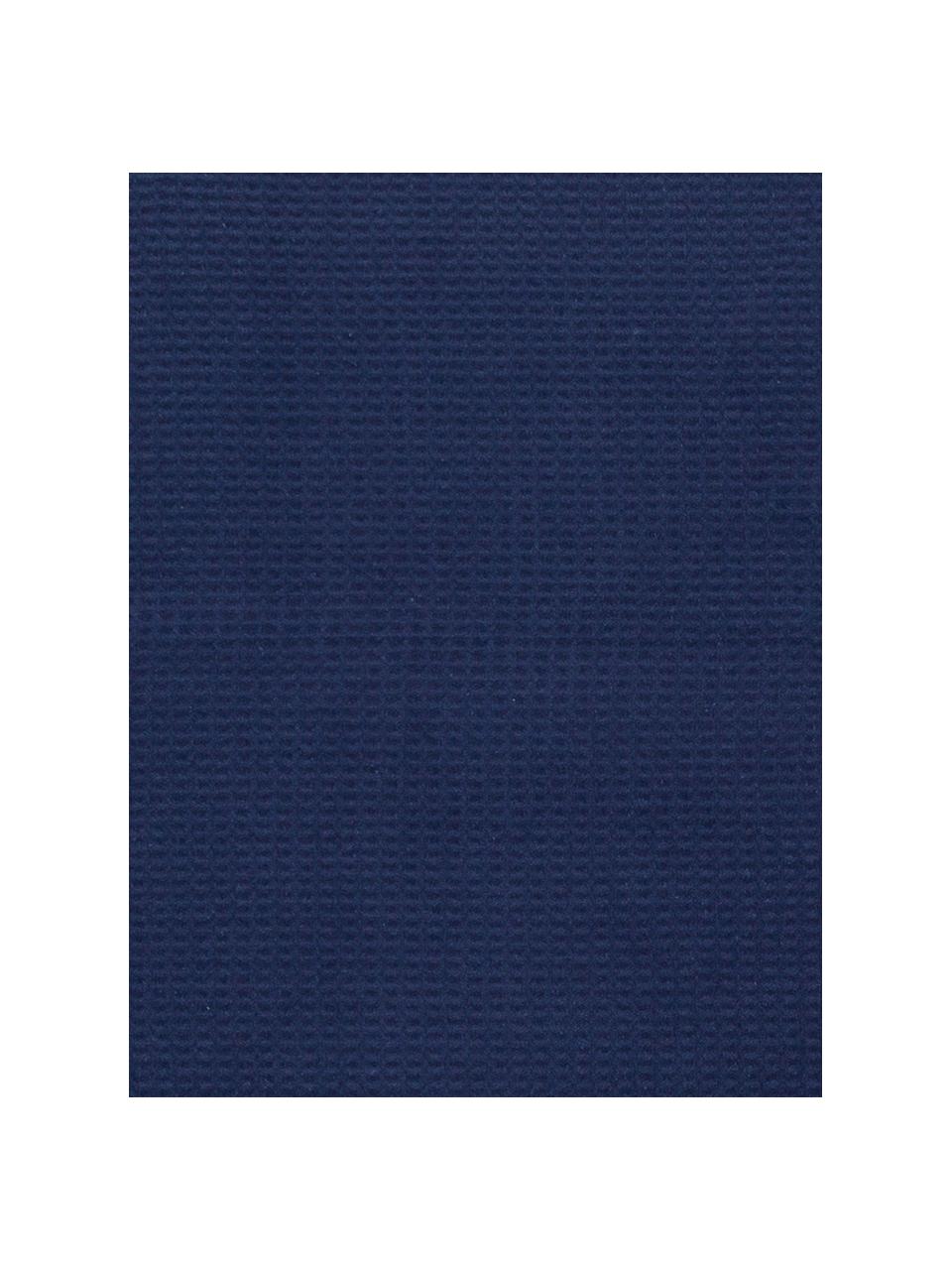 Plaid a nido d'ape blu scuro Sara, 50% cotone, 50% acrilico, Blu scuro, Larg. 140 x  Lung.180 cm