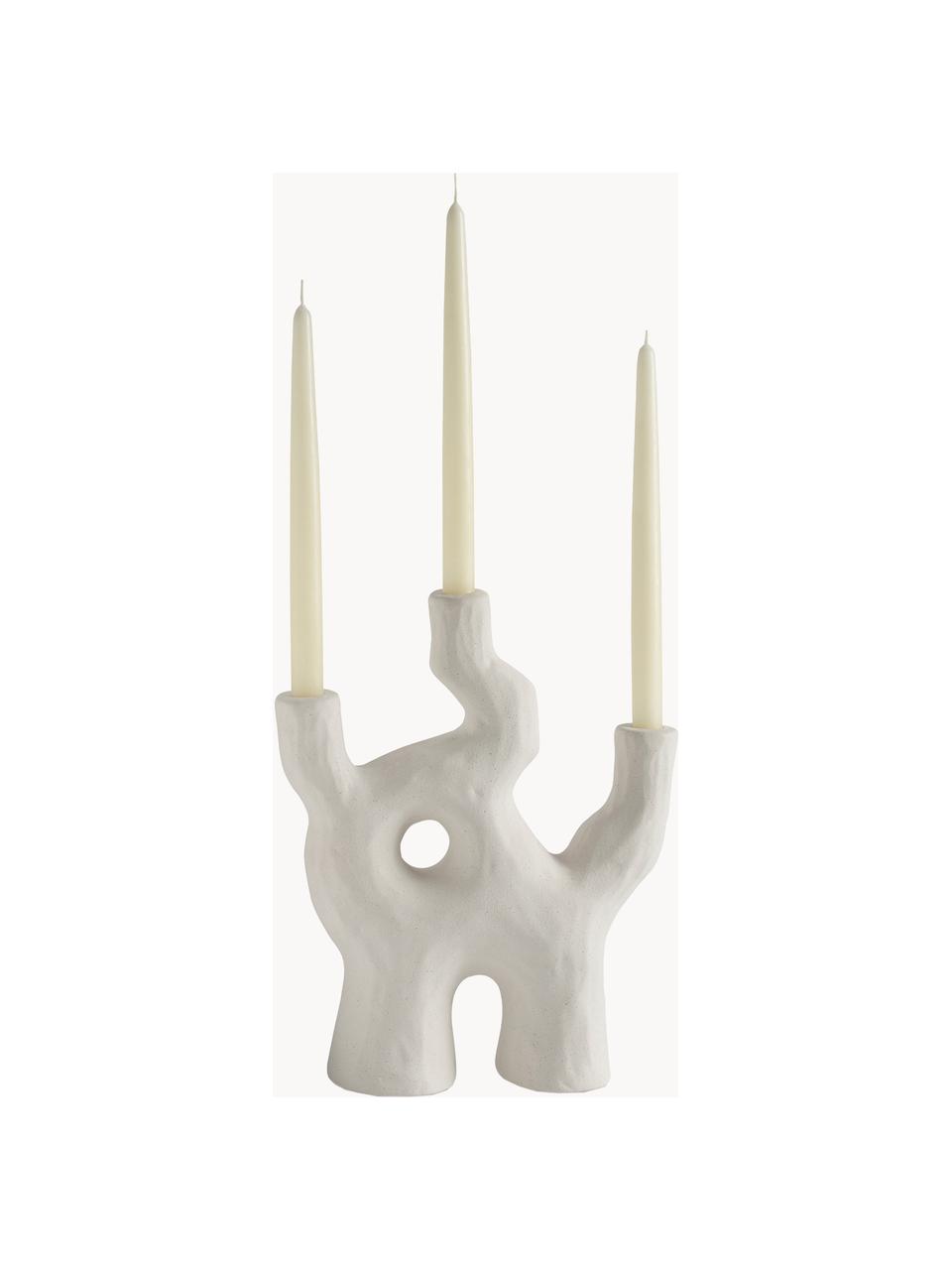 Candelabro in ceramica Zeus, Ceramica, Bianco latte opaco, Larg. 26 x Alt. 32 cm