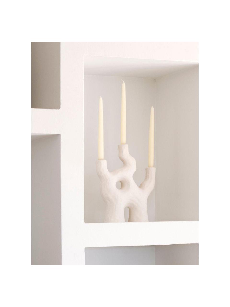 Candelabro de cerámica Zeus, Cerámica, Blanco Off White mate, An 26 x Al 32 cm