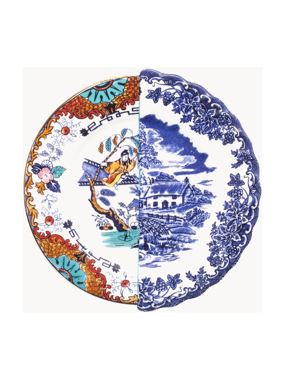 Assiette plate faite main Hybrid, Porcelaine Fine Bone China, Multicolore, Ø 22 x haut. 4 cm