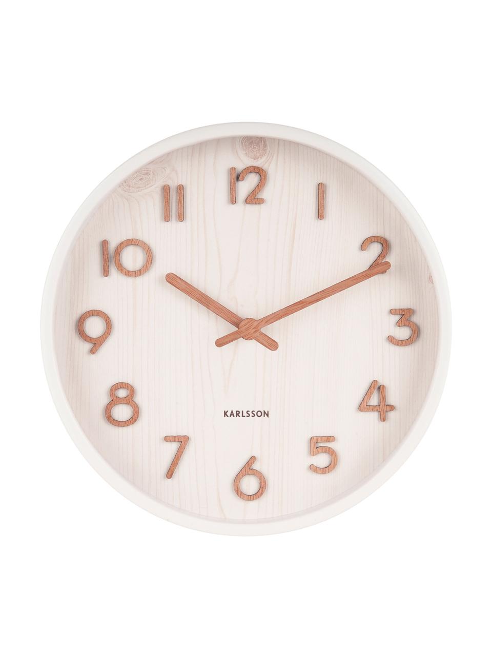 Reloj de pared Pure, Blanco, Ø 22 x F 5 cm