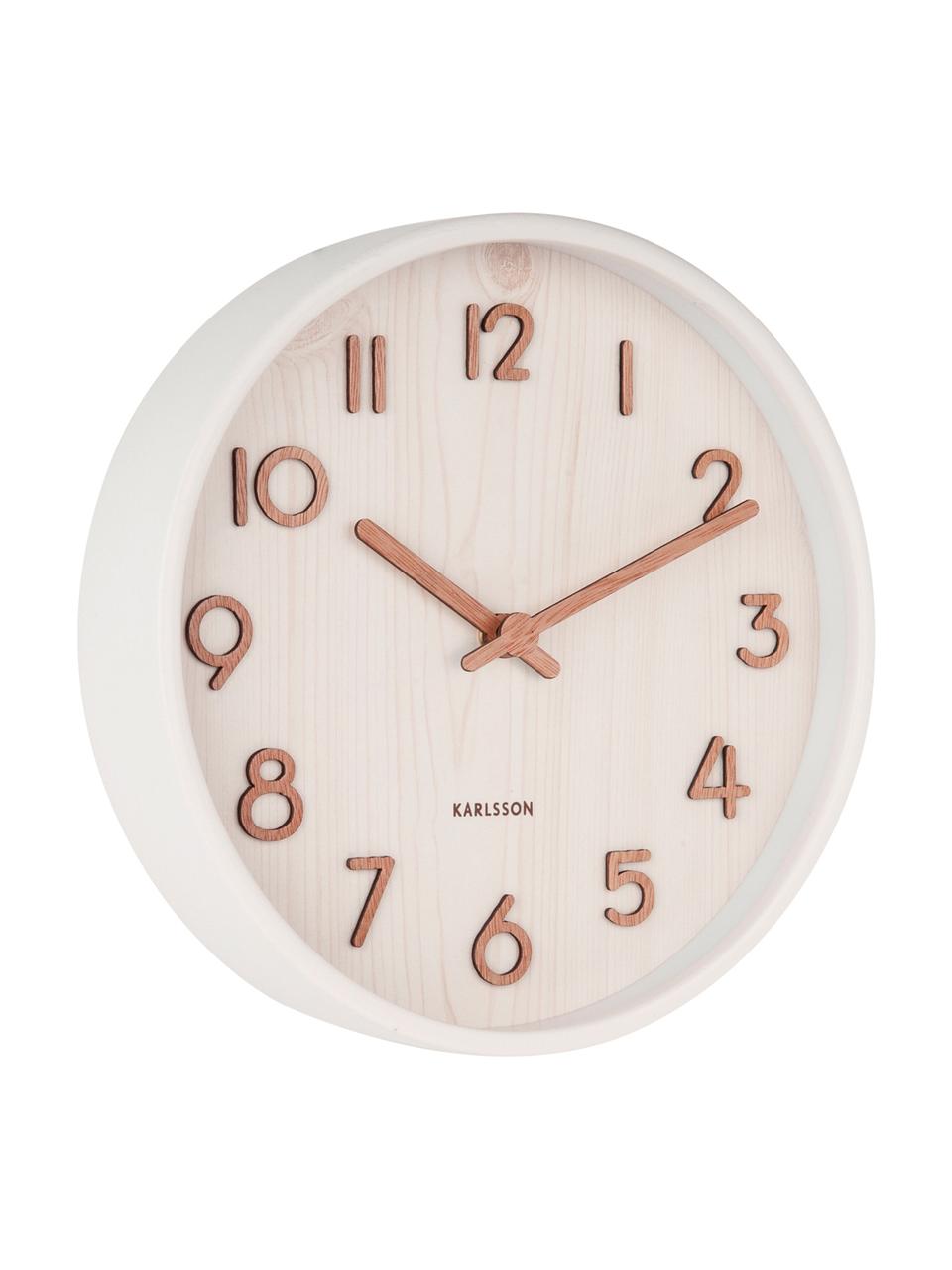 Reloj de pared Pure, Blanco, Ø 22 x F 5 cm