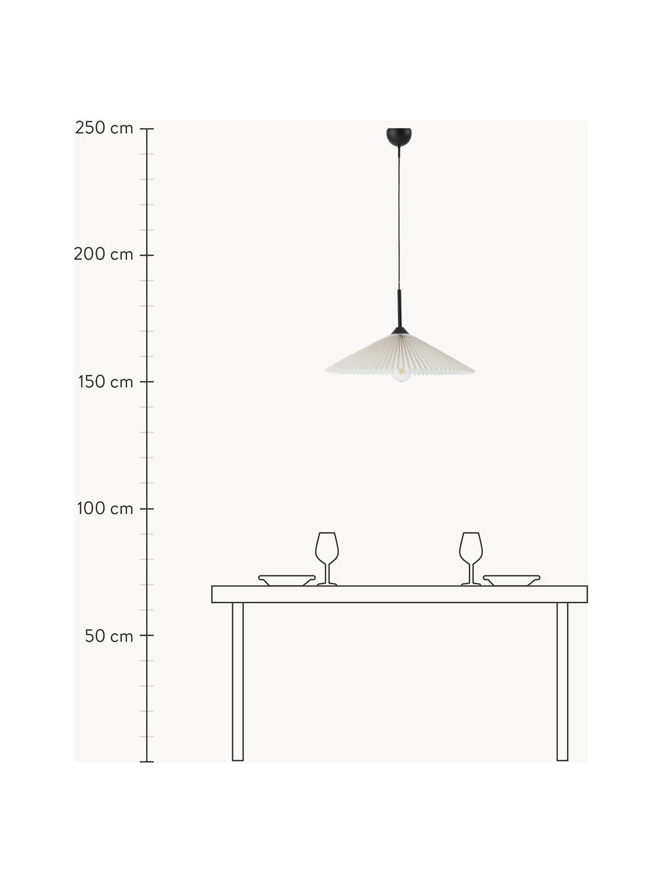 Große Pendelleuchte Kate, Lampenschirm: Stoff, Baldachin: Metall, beschichtet, Hellbeige, Ø 60 x H 35 cm