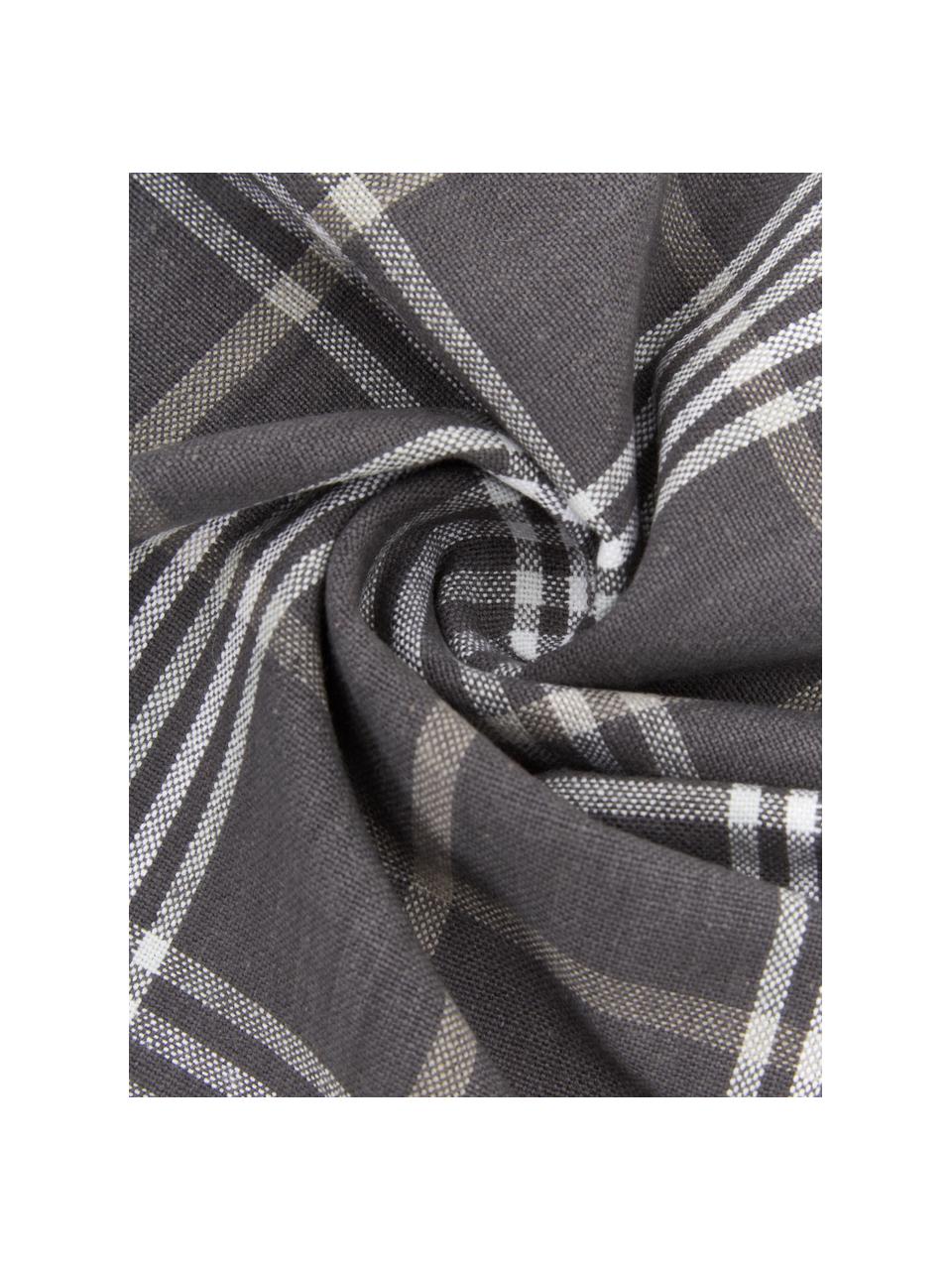 Housse de coussin gris foncé à carreaux Stirling, 100 % coton, Multicolore, larg. 45 x long. 45 cm
