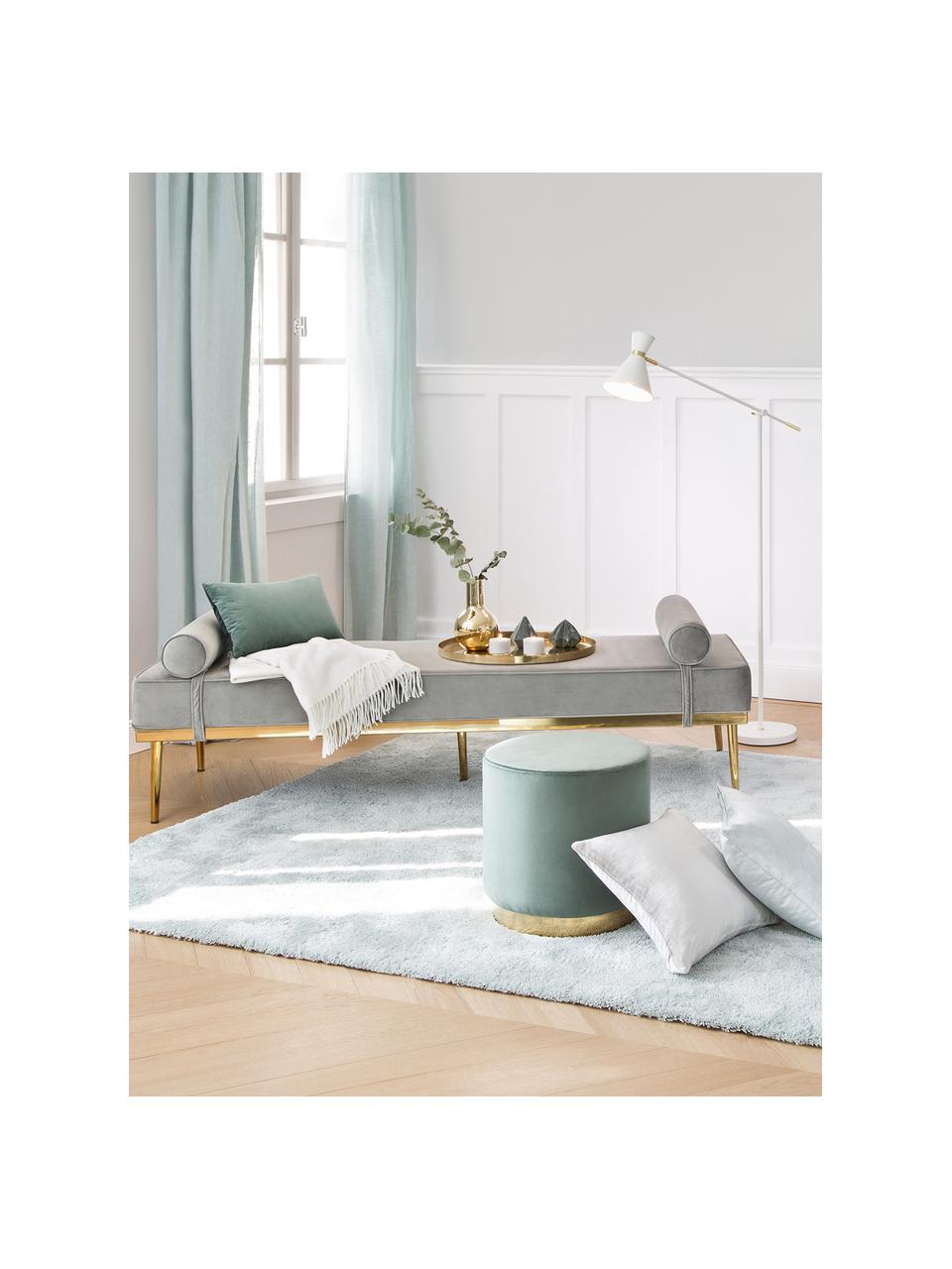 Samt-Daybed Aurora in Grau mit Metall-Füßen, Bezug: Samt (Hochwertiger Polyes, Beine: Metall, beschichtet, Samt Grau, B 180 x H 42 cm