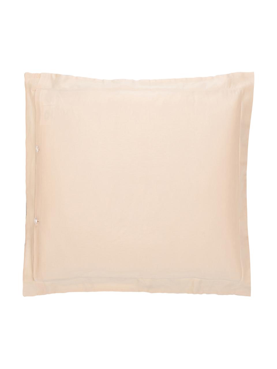 Taies d'oreiller en satin de coton bio Aimee de Candice Gray, 2 pièces, Beige, rose, larg. 65 x long. 65 cm