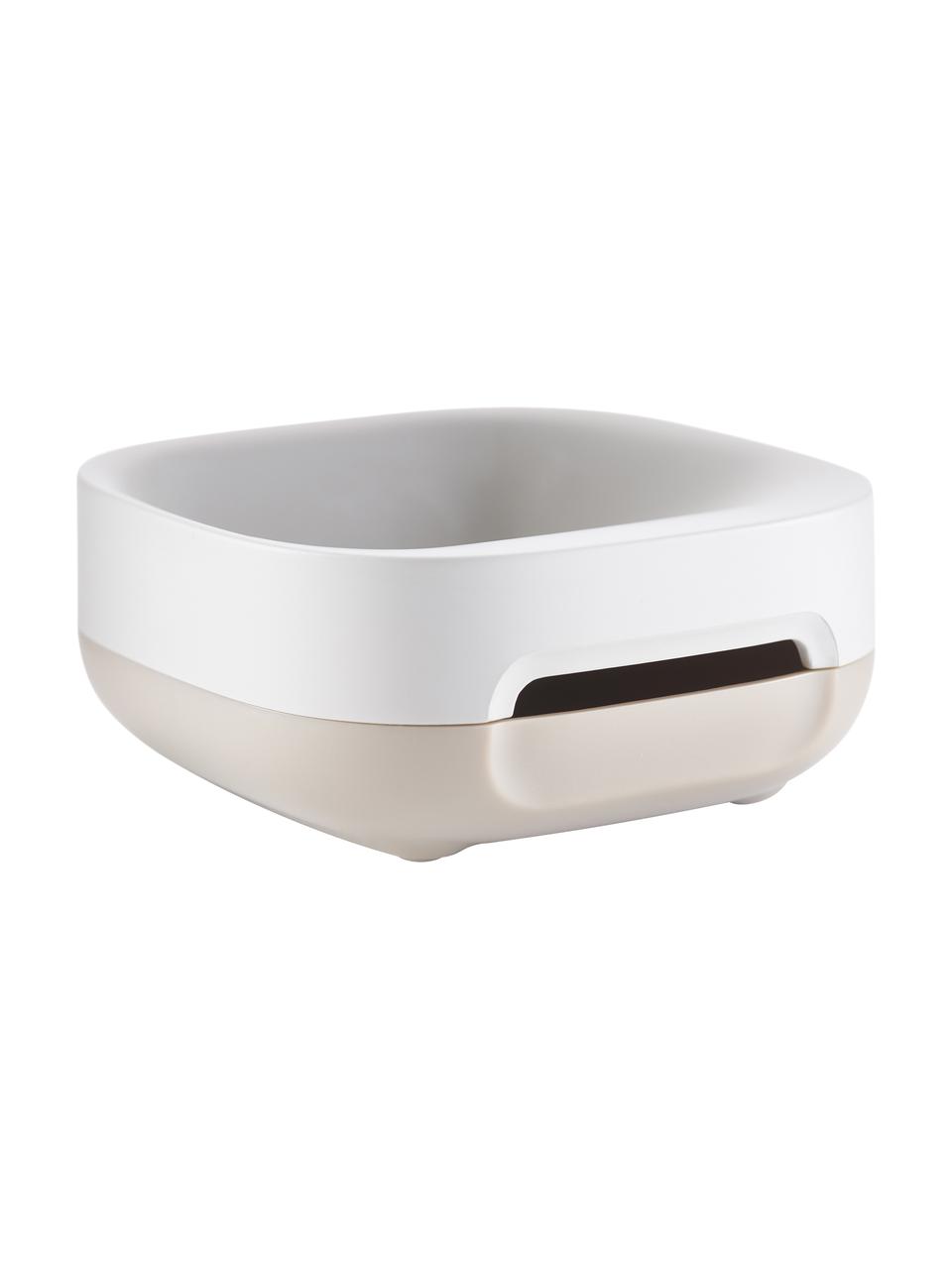 Porte-savon Slim, Plastique, Blanc cassé, beige clair, larg. 4 x haut. 8 cm