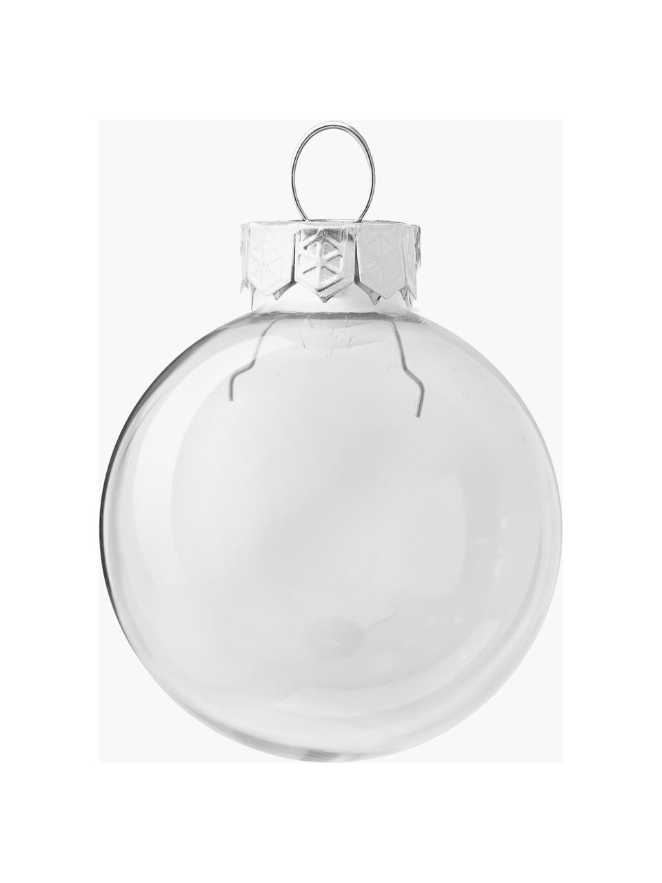 Boules de Noël Decoris, 42 élém., Argenté, transparent, Ø 7 cm