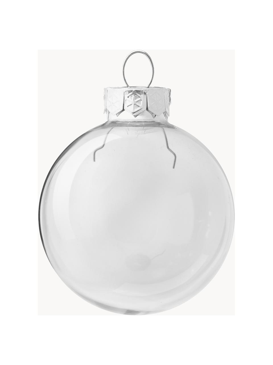 Weihnachtskugeln Decoris, 42er-Set, Glas, Silberfarben, Ø 7 cm