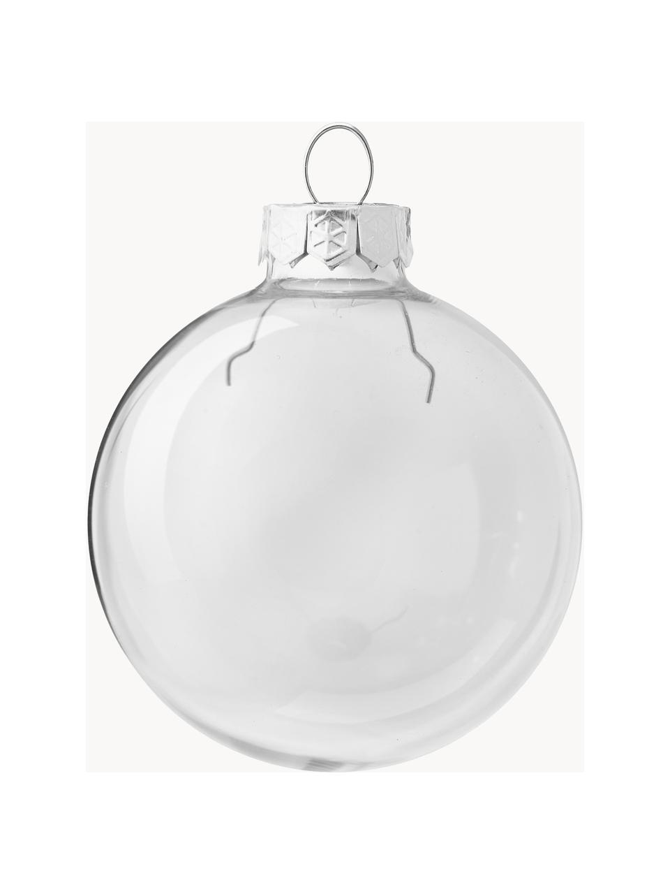 Weihnachtskugeln Decoris, 42er-Set, Glas, Silberfarben, Ø 7 cm