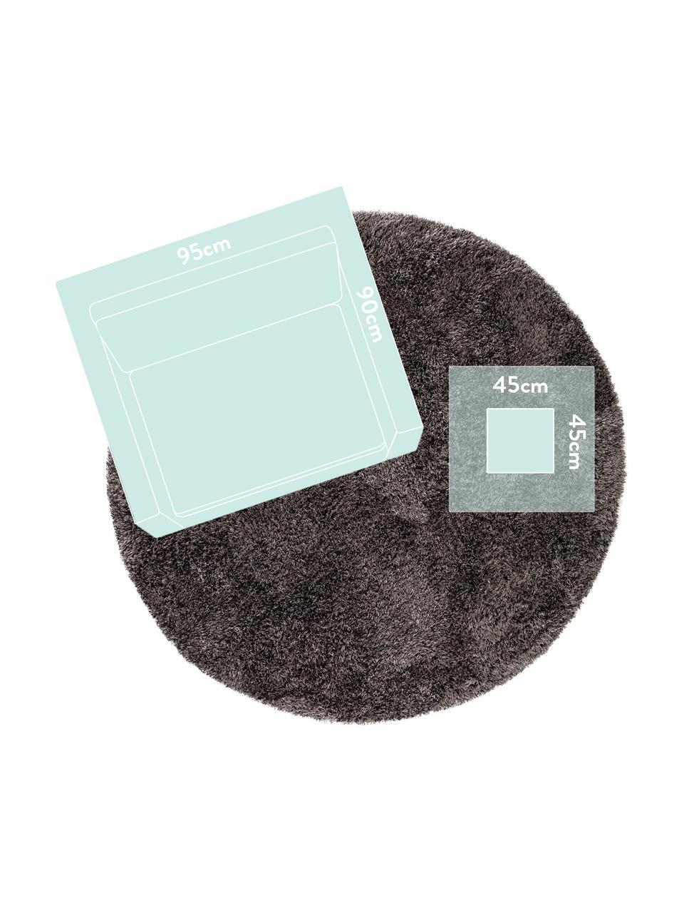 Tapis rond shaggy gris anthracite Lea, Anthracite
