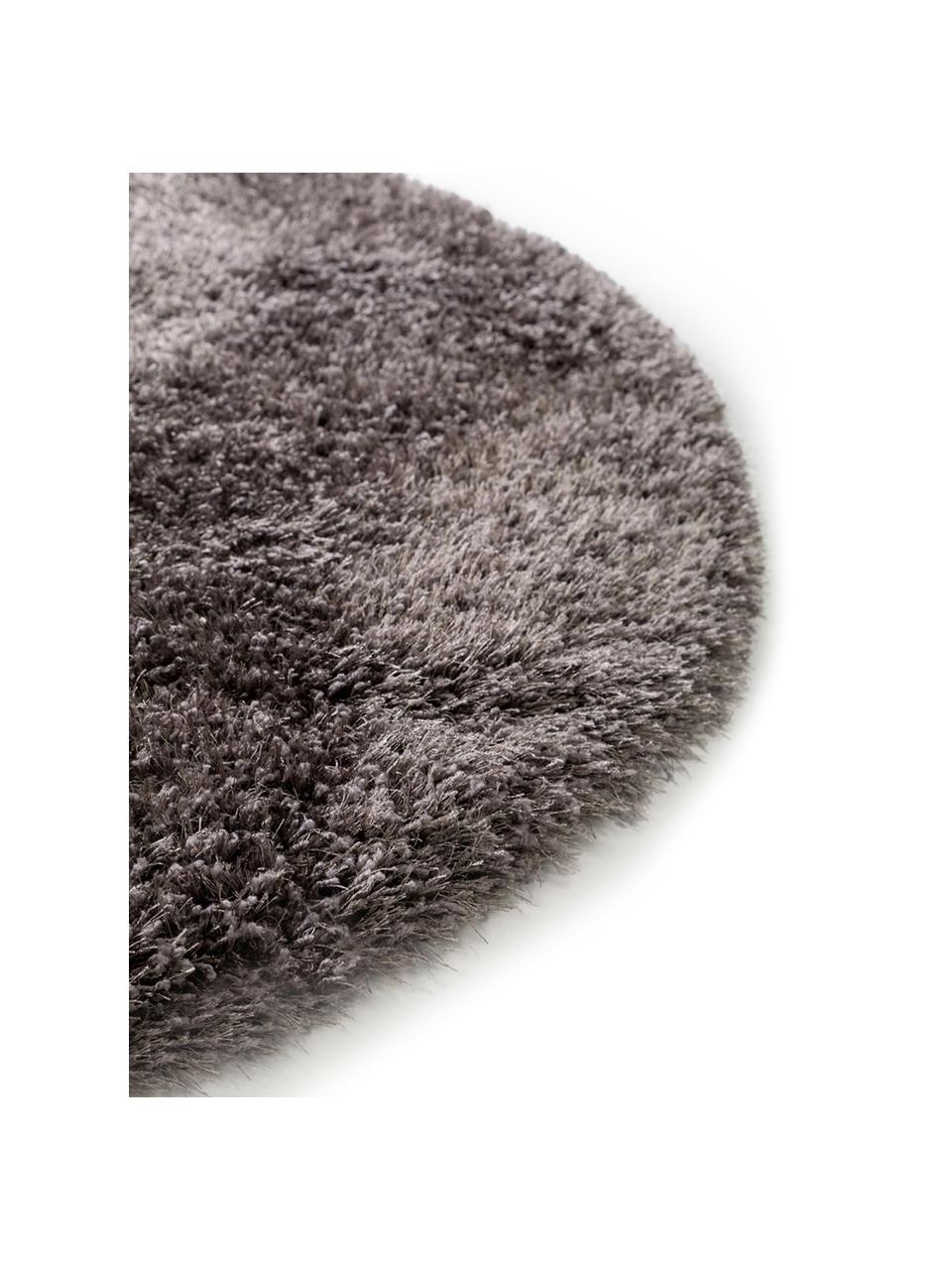 Okrągły dywan z wysokim stosem Lea, 50% poliester, 50% polipropylen, Antracytowy, Ø 160 cm (Rozmiar M)