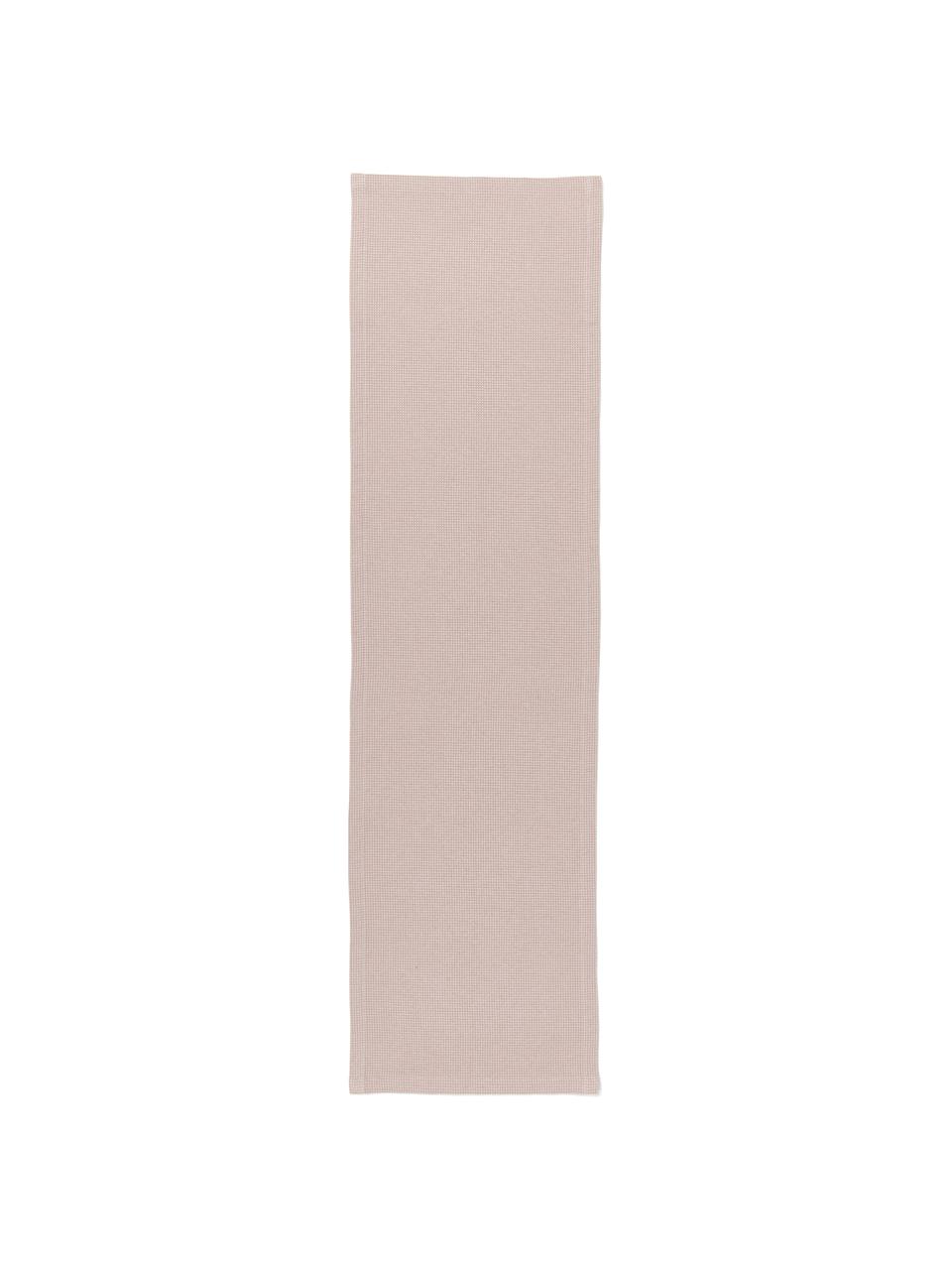 Waffelpiqué-Tischläufer Kubo in Rosa, 65% Baumwolle, 35% Polyester, Altrosa, 40 x 145 cm