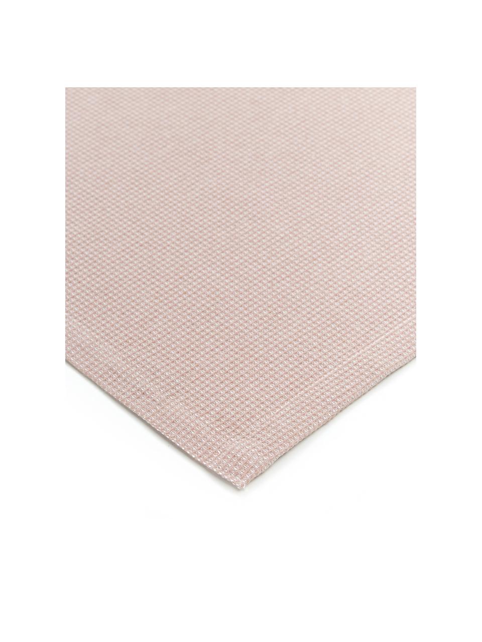 Waffelpiqué-Tischläufer Kubo in Rosa, 65% Baumwolle, 35% Polyester, Altrosa, 40 x 145 cm