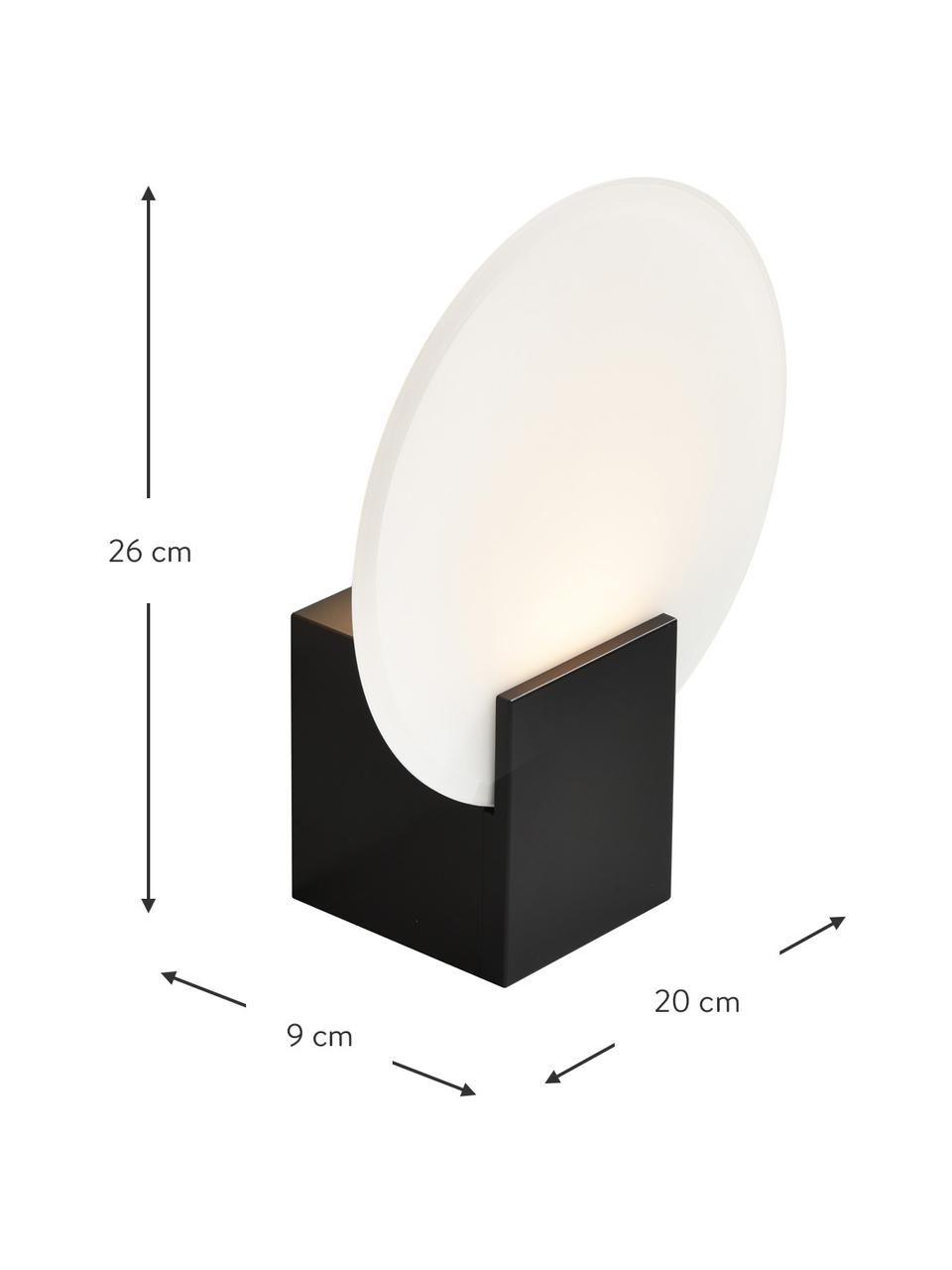 Applique a LED dimmerabile Hester, Paralume: vetro, Nero, bianco, Larg. 20 x Alt. 26 cm