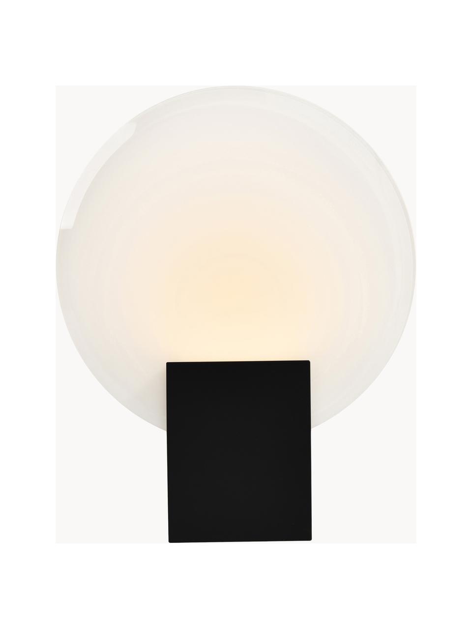 Dimmbare LED-Wandleuchte Hester, Lampenschirm: Glas, Schwarz, B 20 x H 26 cm