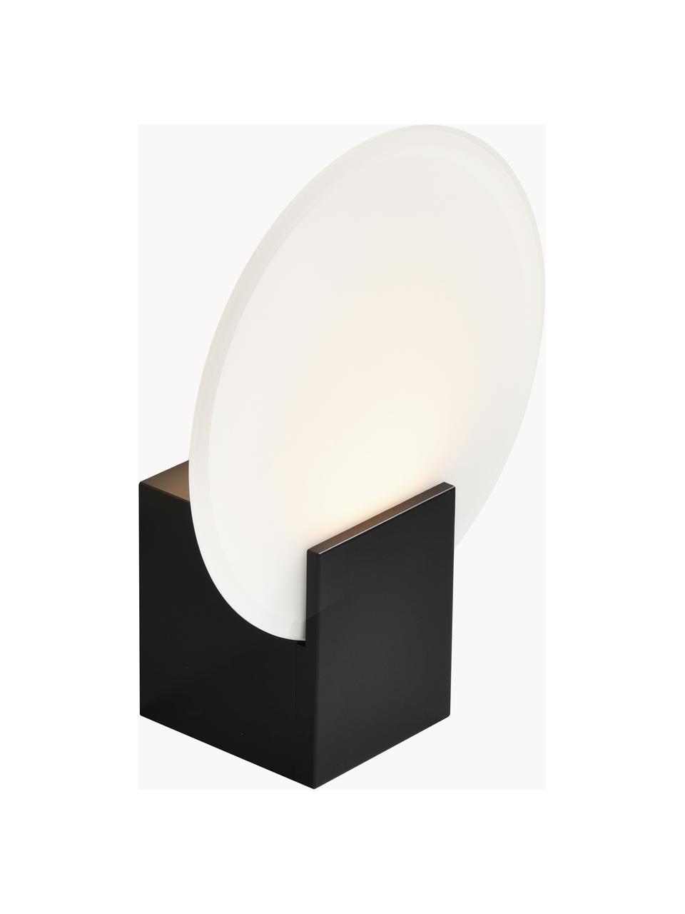 Dimbare LED wandlamp Hester, Lampenkap: glas, Zwart, wit, B 20 x H 26 cm