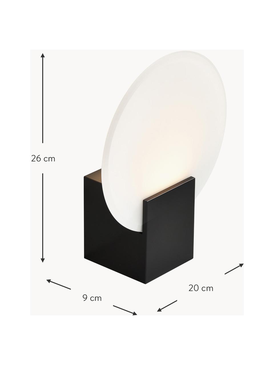 Dimbare LED wandlamp Hester, Lampenkap: glas, Zwart, wit, B 20 x H 26 cm