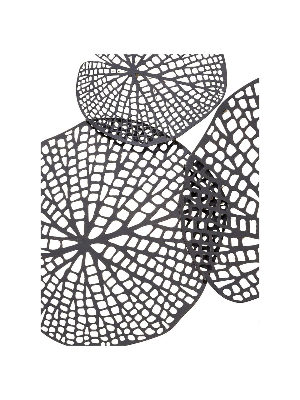 Decorazione da parete in metallo laccato Tereza, Metallo laccato, Nero, marrone, Larg. 97 x Alt. 50 cm