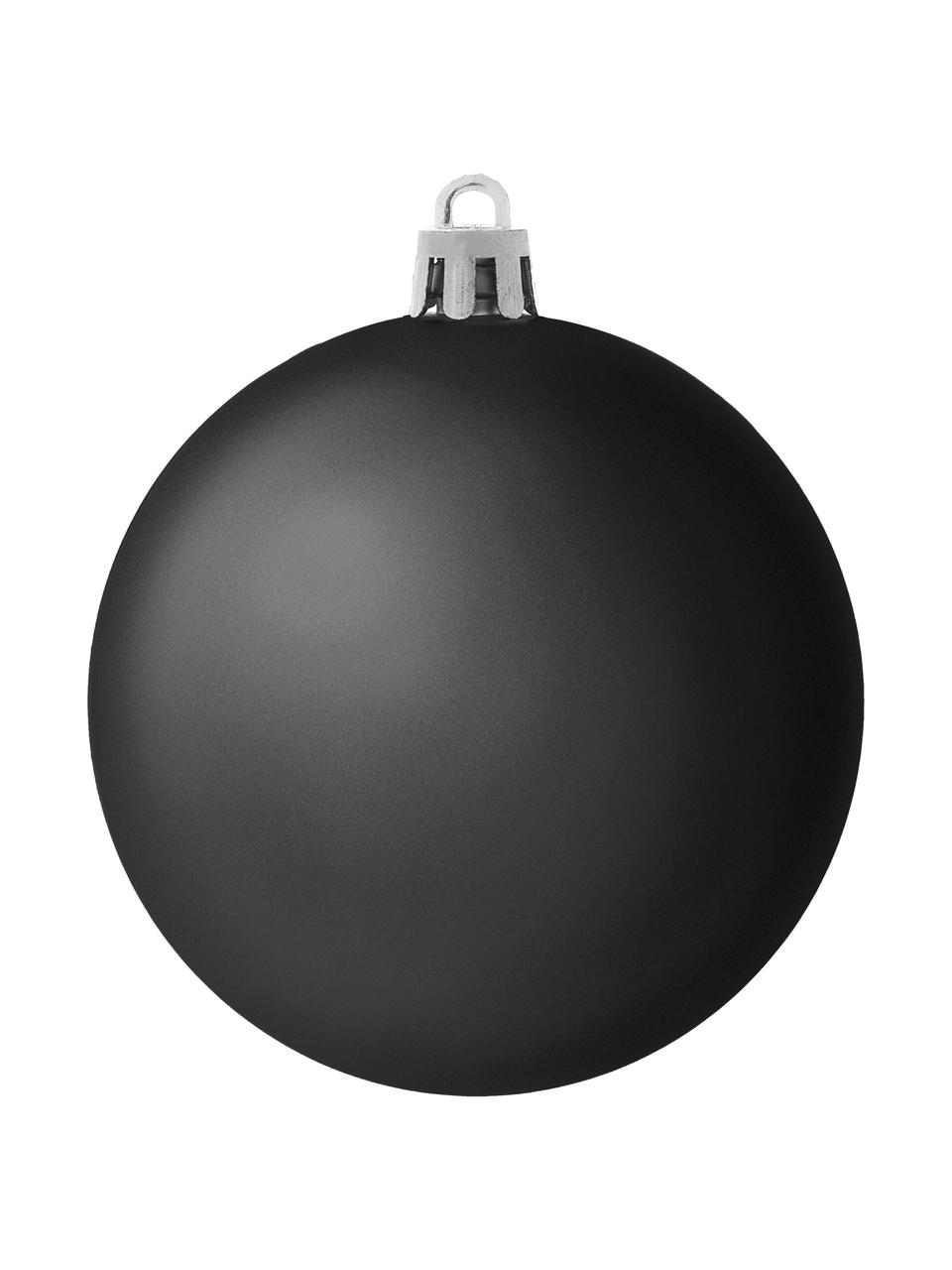 Set 60 palline di Natale infrangibili Victoria, Polistirolo, Nero, argentato, Ø 7 cm