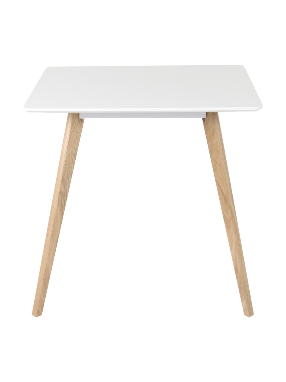 Jídelní stůl Flamy, 80 x 80 cm, Bílá, dub, Š 80 cm, H 80 cm