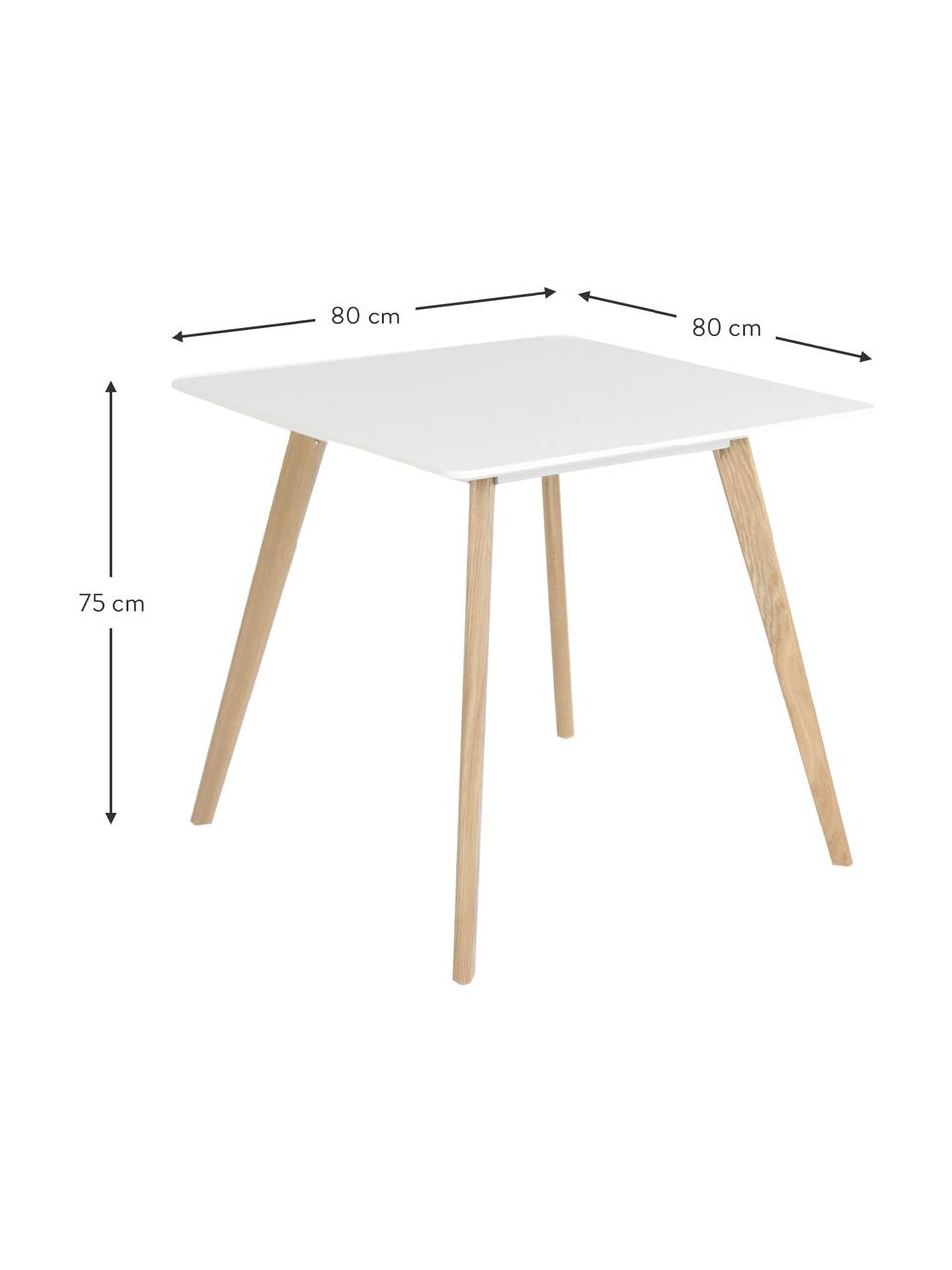 Eettafel Flamy, 80 x 80 cm, Tafelblad: MDF, mat gelakt, Hout, wit, B 80 x D 80 cm