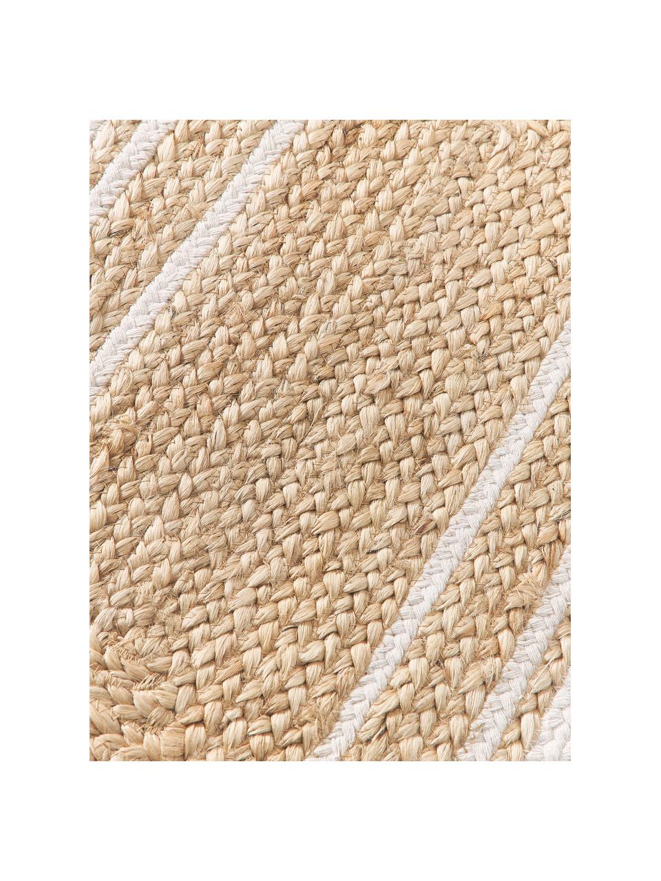 Tapis en jute tissé main Clover, 75 % jute, 25 % coton

Le matériau est certifié STANDARD 100 OEKO-TEX®, 16.HIN.79297, HOHENSTEIN HTTI, Brun, blanc, larg. 50 x long. 80 cm