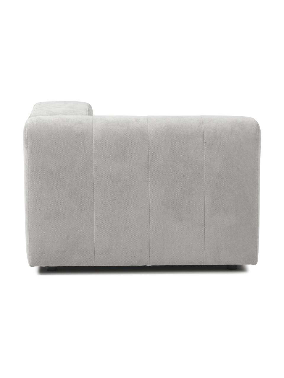 Modulo angolare Lena, Rivestimento: tessuto (88% poliestere, , Struttura: legno di pino, legno lami, Piedini: plastica, Tessuto grigio chiaro, Larg. 105 x Prof. 106 cm, angolo a sinistra