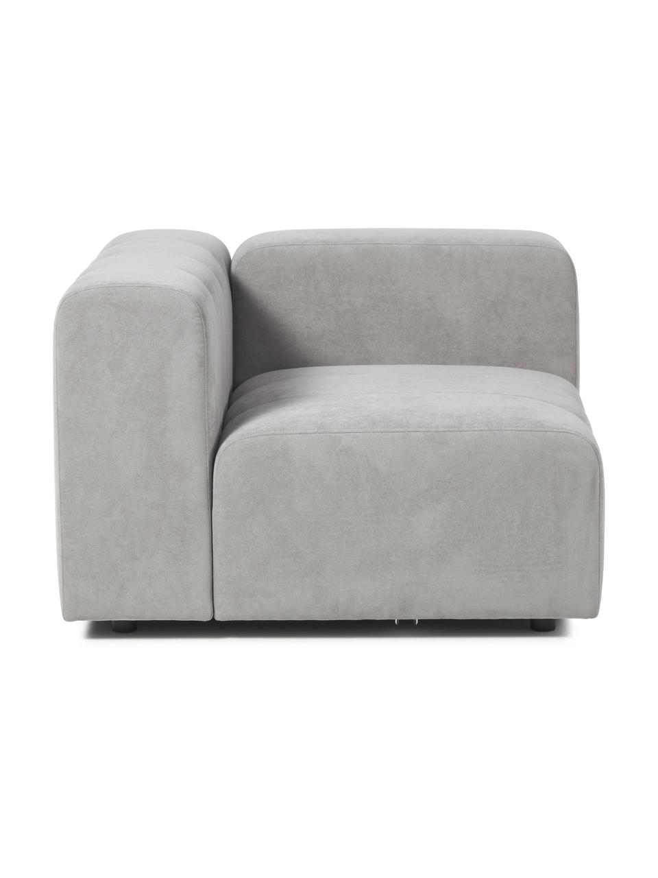 Hoekmodule Lena, Bekleding: geweven stof (88% polyest, Frame: grenenhout, multiplex, ha, Poten: kunststof, Geweven stof zilvergrijs, B 105 x D 106 cm, hoekdeel links